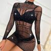 TZ177 Plus Size Shiny Rhinestone Bodycon Dress Lingerie