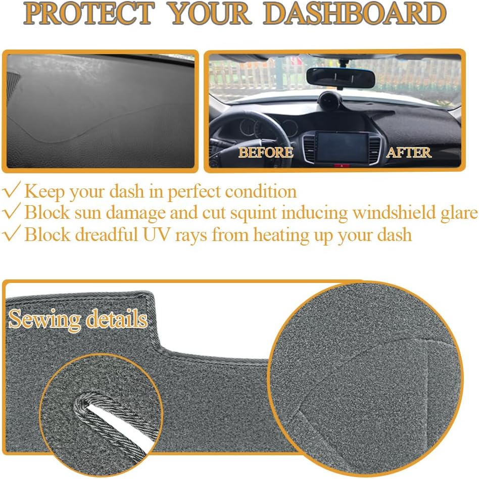 Dash Cover Fit For Chevy Chevrolet S10 Blazer/GMC Jimmy Sonoma Envoy/Olds Oldsmobile Bravada/Isuzu Hombre,Dashboard Cover Mat Carpet Pad(Charcoal