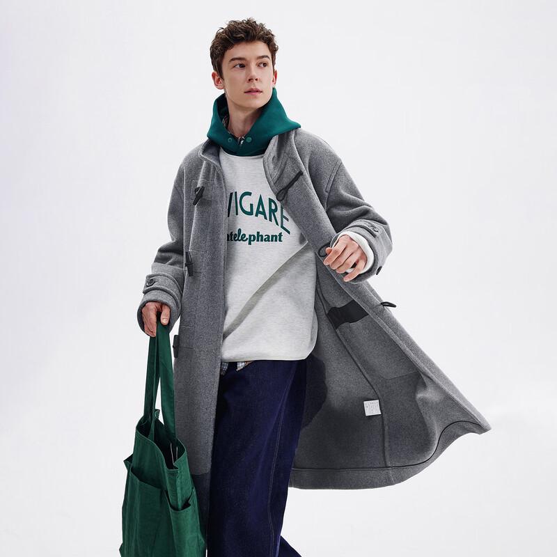 NVG·YOUNG Men's Winter Wool Blend Long Stand Collar Toggle Coat