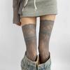 Y2K New Women Flower Lace Fishnet Thigh High Stockings Japanese Style Jk Girl Sweet Lace Trim Frilly Over Knee Long Socks