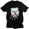 T-shirt personnalisé Bouledogue Anglais pour Hommes Manches Courtes T-shirt Chien Britannique Cool Coupe Ajustée T-shirts en Coton Pur Idée Cadeau