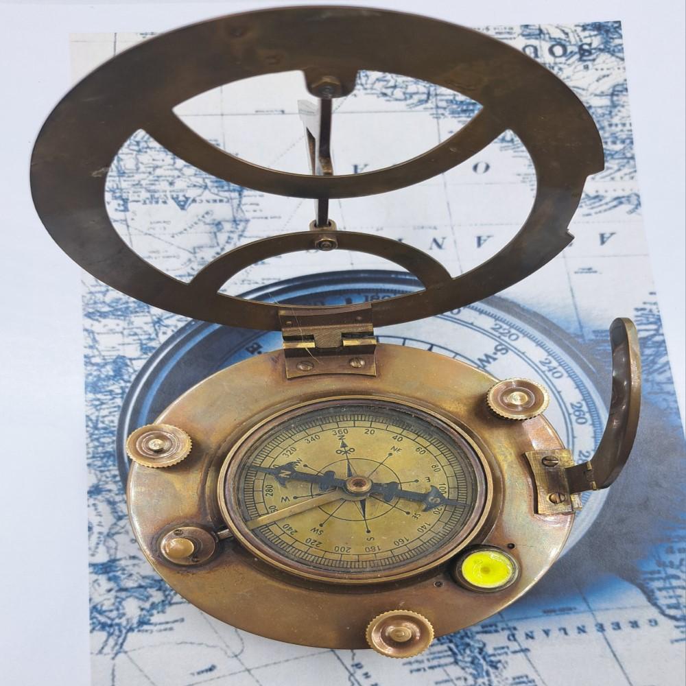 

Латунный солнечный компас – старинный морской компас 10 см с функцией солнечных часов как