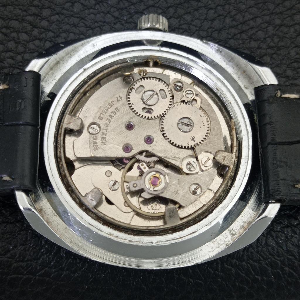 OROLOGIO DA UOMO VINTAGE SVIZZERO BERBERAT A CARICA MANUALE RISTRUTTURATO a704654-1