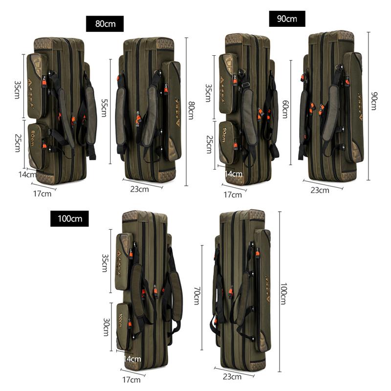 Fishing Rod Bag, Large-capacity Waterproof Fishing Bag, Thickened Sea Rod Bag, Big Belly Bag, Wheel Fishing Gear Bag, Fishing Storage Bag