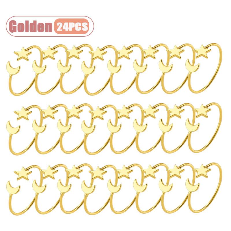 Star and Moon Napkin Rings Elegant Napkin Holders for Weddings Anniversaries Birthdays Easter Christmas and Table Decor