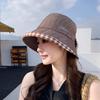 Women's Summer Plaid Bucket Hat: Breathable, UV Protection, Face-Slimming, with Bowknot