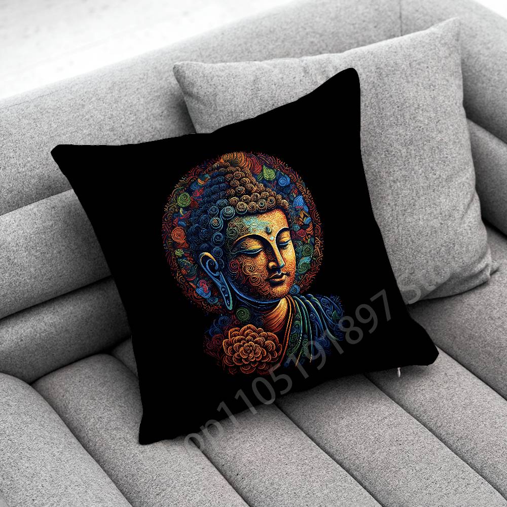 Indie Budda Buddyzm Poszewka na poduszkę dekoracyjną Na 50cm 40cm 55cm 45*45cm 30cm Kwadratowa Poszewka na poduszkę do sypialni