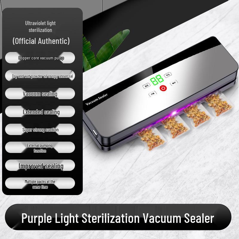

Wireless Automatic Vacuum Sealer: Portable Food Freshness Preserver for Home Use Machine Only [No Textured Bags]