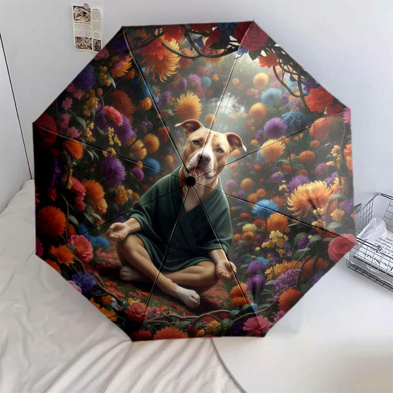 

Meditation pets Pattern Pattern New Style Umbrella, 1 Piece Automatic Folding Umbrella, Portable Travel Umbrella, Outdoor Umbrella, Birthday Gift