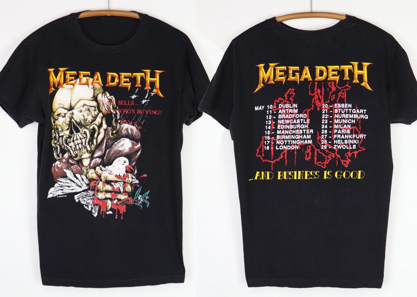 vintage 1987 Megadeth peace Sells European Tour Shirt XXL