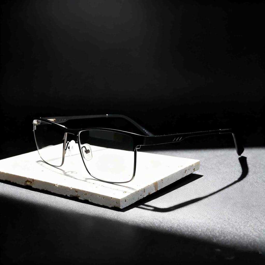 Men Business Square Metal Frame Myopia Glasses Classic Large Near Sight Eyeglasses Blue Light Blocking Ultralight Minus Eyewear
