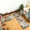 Christmas Kitchen Mat Household Kitchen Water-Absorbing And Dirt-Resistant Long Strip Two-Piece Set Foot Mat Decorative Floor Mat