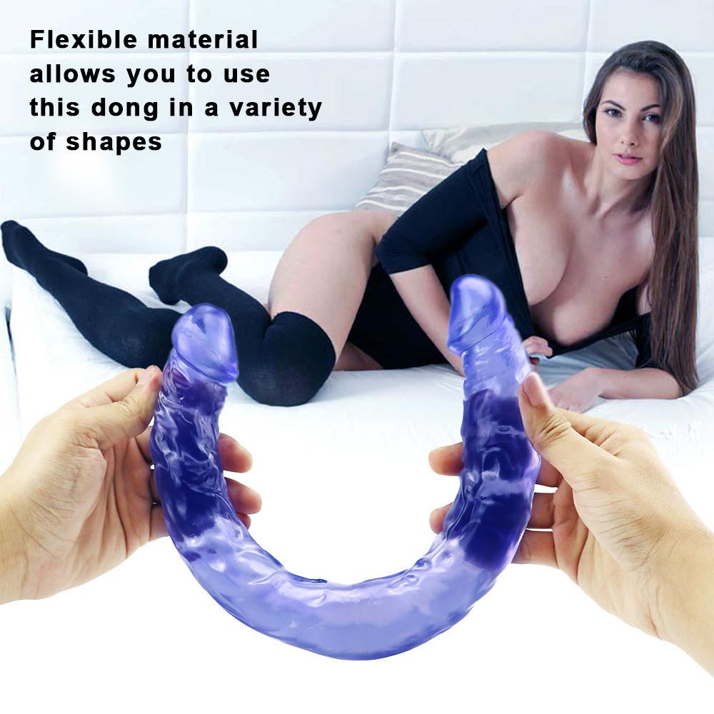 42 Doppelkopf-Dildo, langer, realistischer Dildo, doppelseitiger Dildo, flexibler großer Penis für Frauen, Masturbator, Sexspielzeug für lesbische Erwachsene