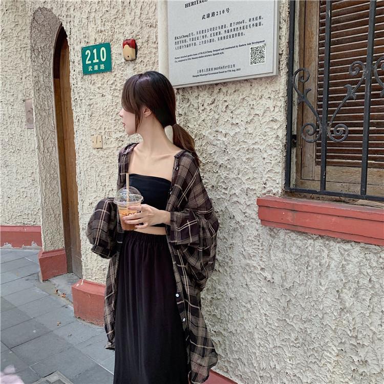 Buy Plaid Sunscreen Hooded Summer Top 