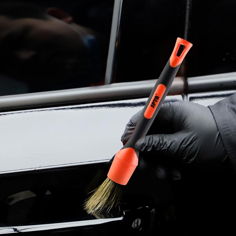 SPTA Car Detailing Brush Mix 5 Materials Brush Set With Detachable Elbow Conversion For Air Vents Engine Bays Dashboard & Wheels