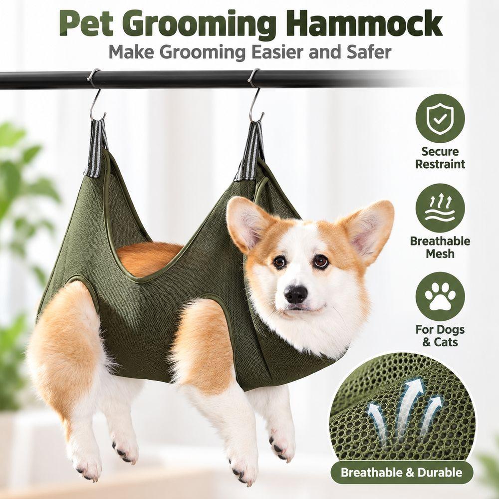 Breathable Mesh Cat Grooming Sling Nylon Restraint Bag  for Small Medium Large Dogs Puppy Cats