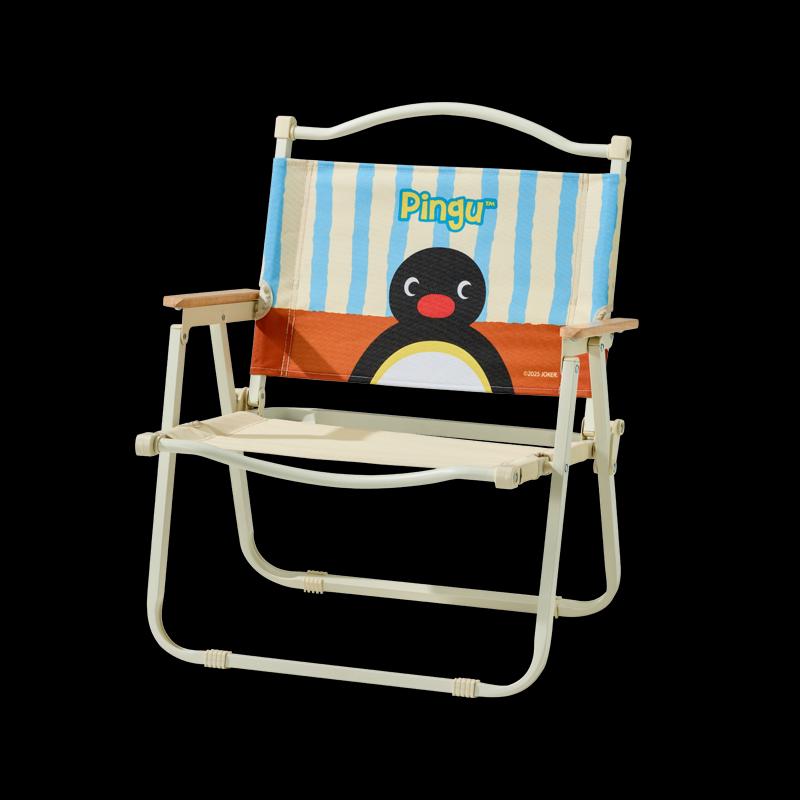 Member X Pingu Outdoor Kermit-Style Folding Camping Chair with Bear Design