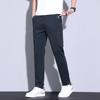Summer Ice Silk Thin Men's Casual Pants High Elastic Breathable Slim Straight Ice Silk Pants Men