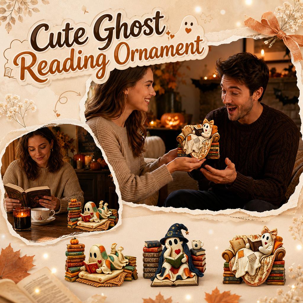 Halloween Wooden Book Reading Decor, 2D Standee Shelf Decor for Home
