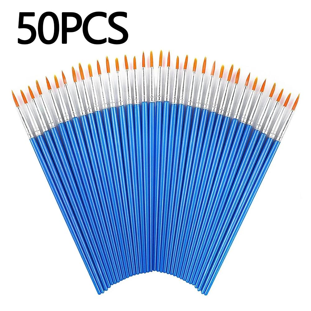 

Набор из 50 кистей для рисования, круглая плоская щетина из нейлона, кисть для рисования маслом, акрилом, акварелью, для детей/художников/новичков/студентов