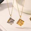 Book Necklace – Openable Pendant with 6 Engraved Pages, Adjustable Stainless Steel, Compatible with Birthday/Graduation Gift for Her