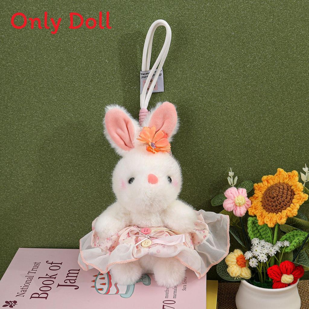 Adorable Bunny Pendant Plush Toy With Lace Accents For Kids And Teens