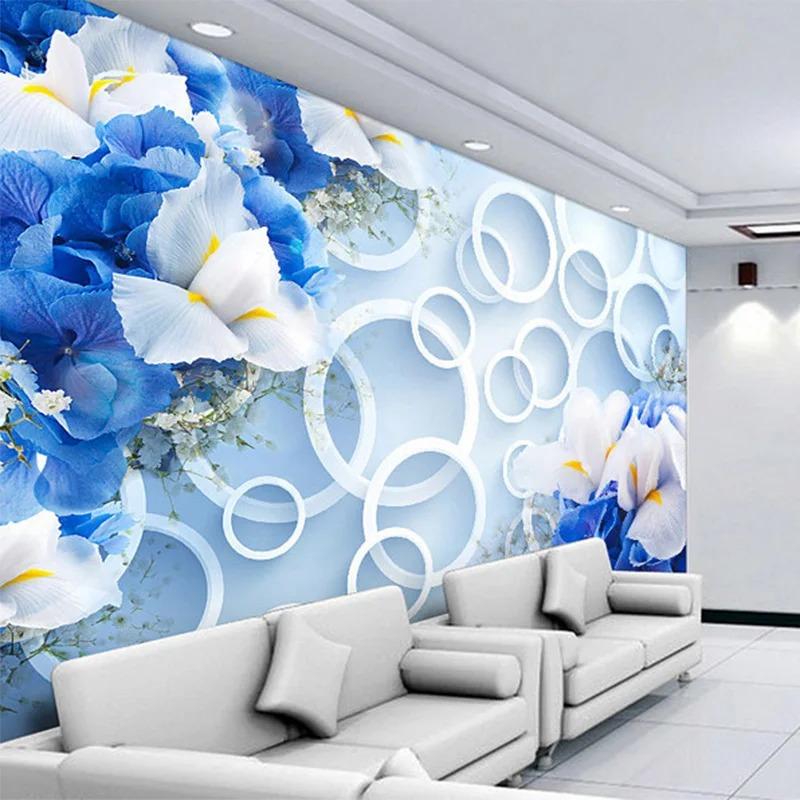Modern Photo Wallpaper 3d Stereo Flowers Mural Abstract Geometric Pattern Living Room Tv Sofa Backdrop Wallpaper
