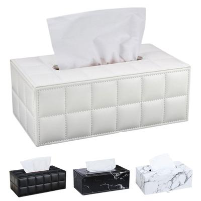 Iikuru Tissue Car Stylish Tissue Black and Tissue Storage Leather Case, Leather, Box, White, Case, Magnetic, Cover, (White)