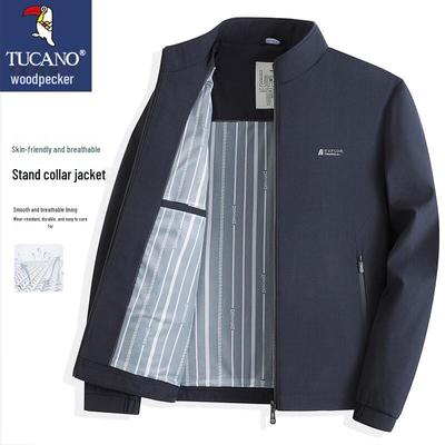 Men's Spring/Autumn Business Casual Stand Collar Wrinkle-Free Jacket
