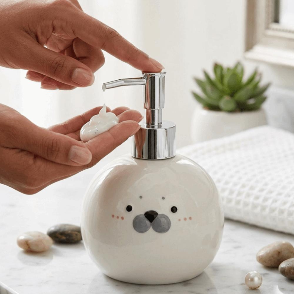 350ML Ceramic Hand Sanitizer Bottle Pump Style Seal Head Lotion Dispenser  Kitchen