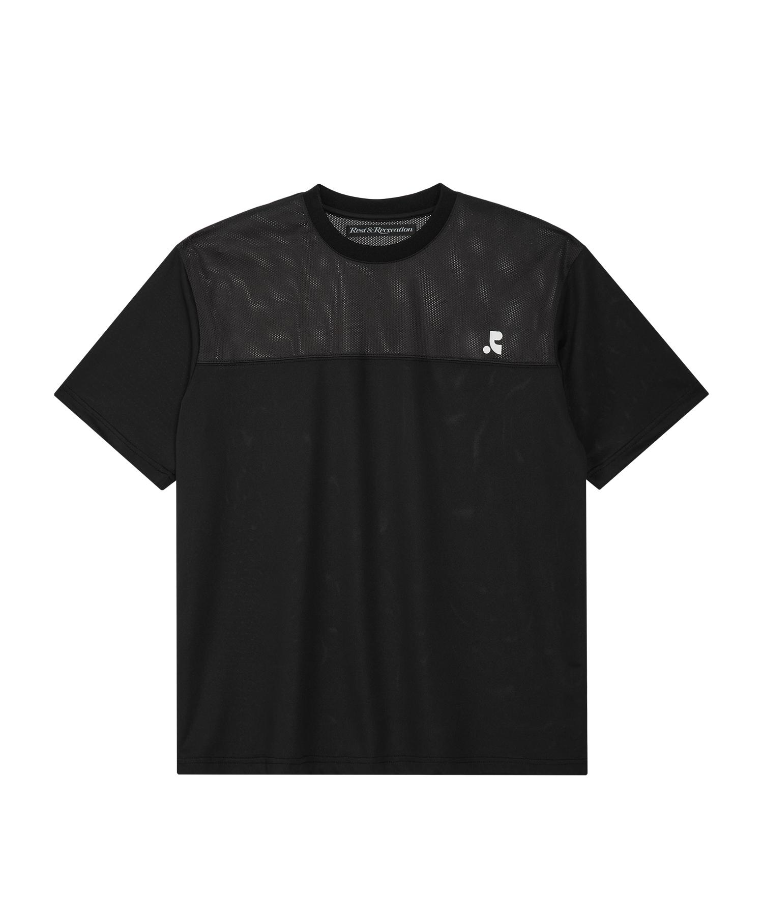 Rest And Recreation Mesh Crewneck T-Shirt - Black One