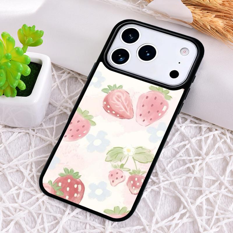 Strawberry Art Tropic Shockproof Phone Case for iPhone 17 Air 16e 15 11 12 14 13 Pro Max Cover Coque