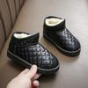 Clearance children's snow boots, boys' winter slip-on short boots, cotton shoes with plush lining, waterproof and thickened, girls' warm shoes