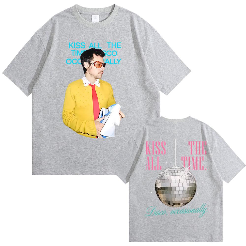 Küss Mich Immer Disco Gelegentlich Grafik T-Shirt Herren Damen Mode Hip Hop Übergroße T-Shirts Herren Freizeit Baumwoll-T-Shirts