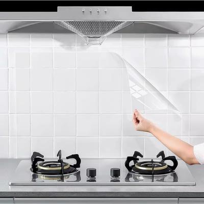 45CM WIDE Transparent Kitchen Wall Anti Oil Wallpaper With Electrostatic Adsorption Wall Sticker