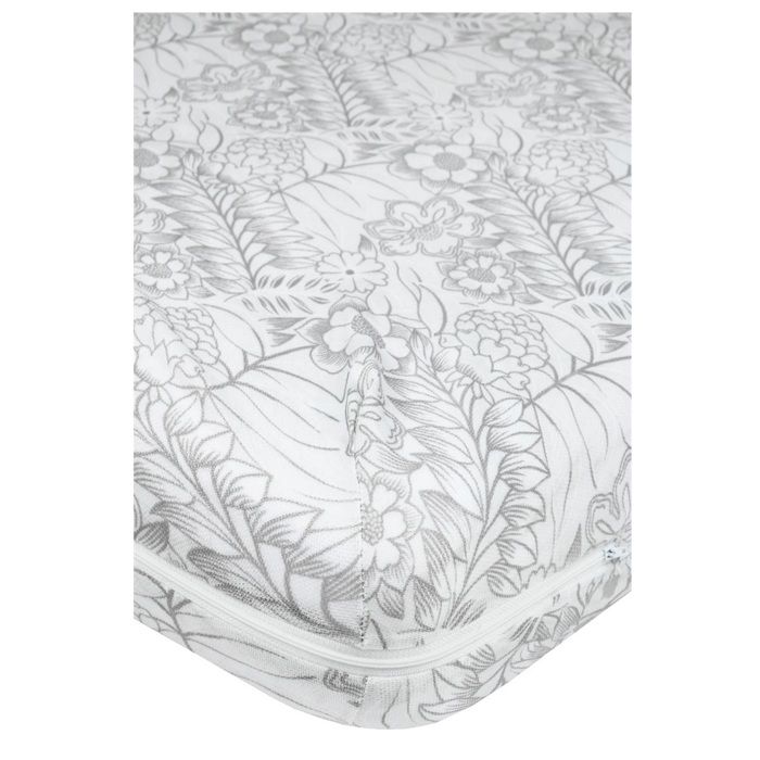 Renove matelas - Sieste - 140 x 190 cm - 100% polyester - Lavable en machine - Gris floral