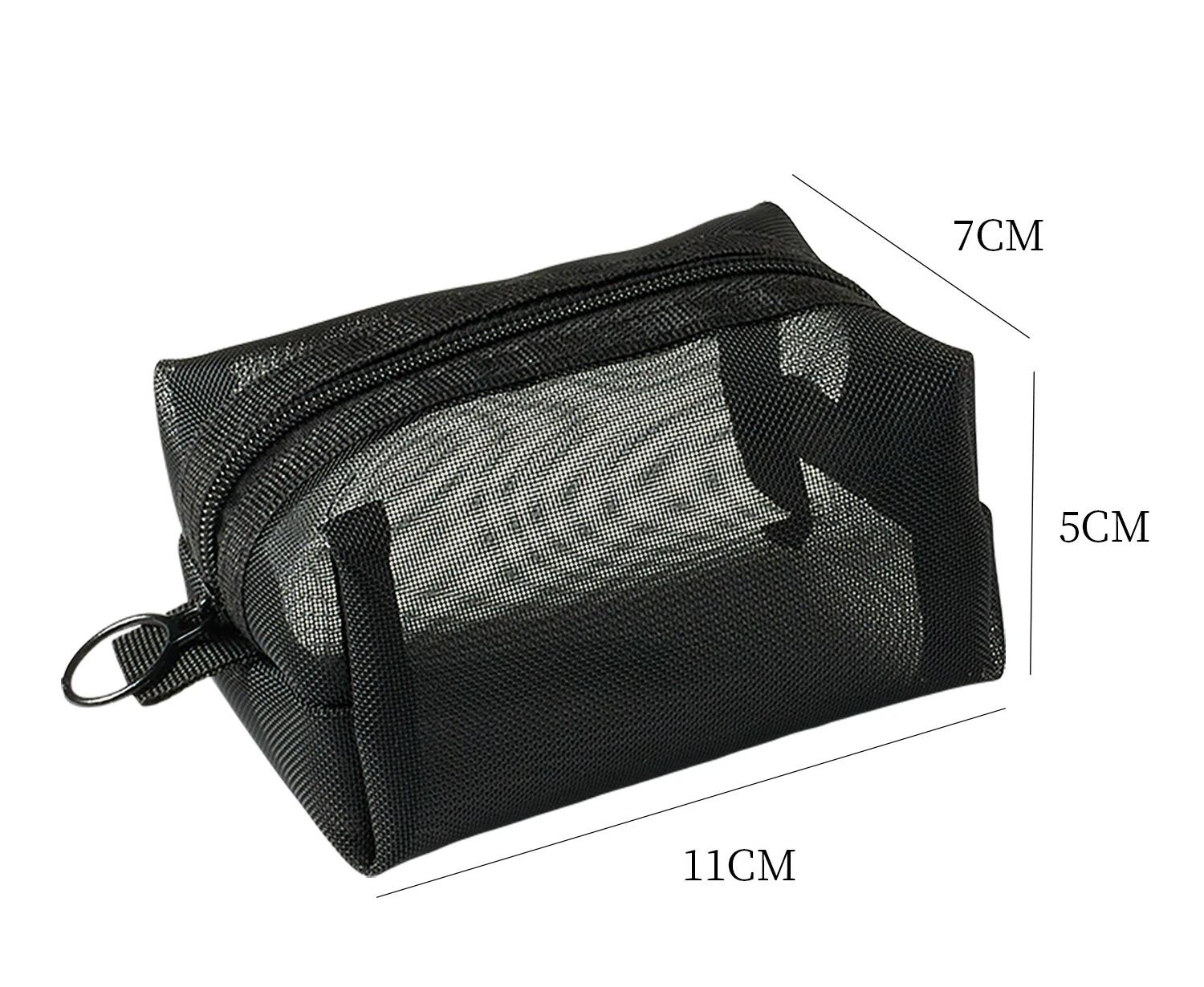 

Multipurpose Breathable Square Mesh Storage Pouch Lightweight Wash Bag Zipper Coin Purse Large Capacity Travel Accessories