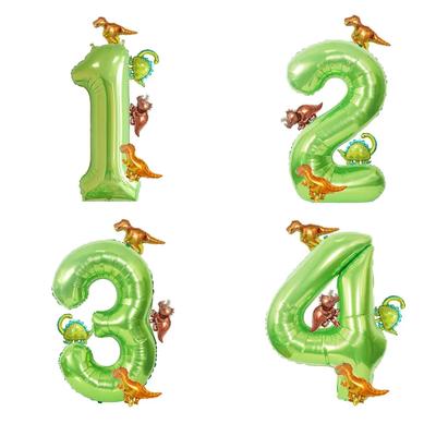 6 db/készlet 40 hüvelykes nagy alumínium fólia szám lufi aranyos mini dinoszaurusz lufikkal születésnapi parti évfordulós dekorációhoz