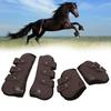 4Pcs Horse Front Hind Leg Boots PU Neoprene Horse Tendon Brace Guards Horse Protection Gears(Brown Front and Hind Set M)
