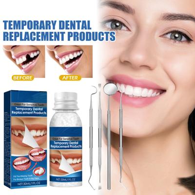 Temporäres Zahnset Zähne und Lücken FalseTeeth Festkleber Prothesenkleber Zahnaufhellung Zahnschönheitswerkzeug 30 ml