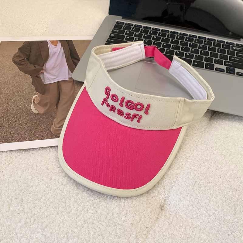 

Trendy Unisex Summer Cotton Sun Hat With Embroidery For Casual Outdoor Use Rose White