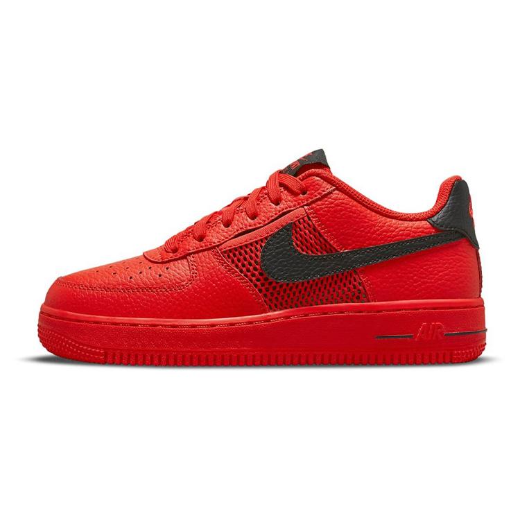 New Nike Air Force 1 Low Mesh Pocket Habanero Red GS DH9596-600
