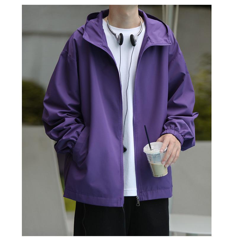 New Hooded Jacket Men's Windproof and Waterproof Jacket Couple Loose Trend Thin Cardigan Jacket