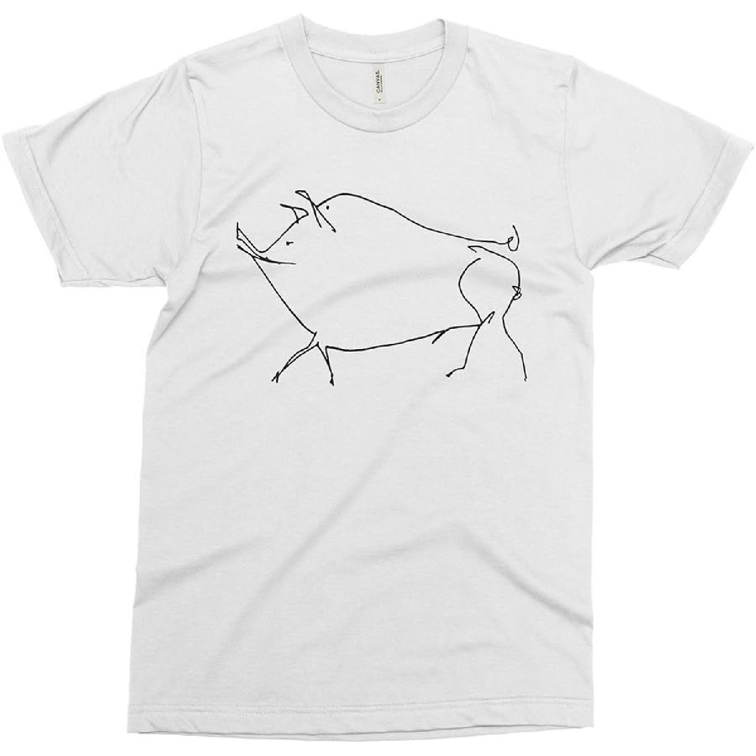 Pig - Pablo Picasso Sketch Art T-Shirt [Size - XXL] White S