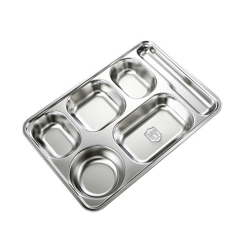 304 Stainless Steel 6-Compartment Meal Tray