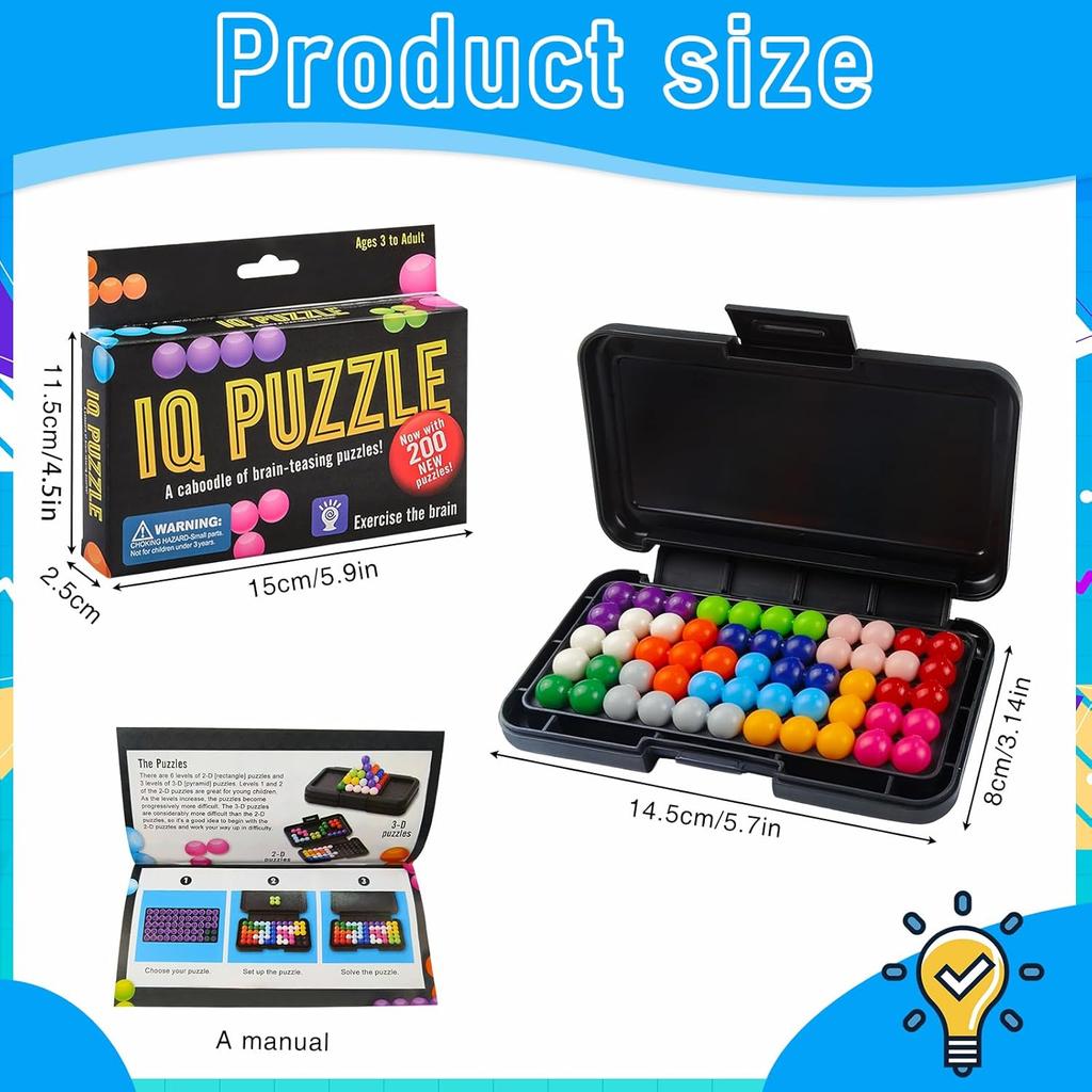 IQ Puzzler Pro, Puzzle Game,Puzzle Games for Children, with 200 Types of Challenges, 3D Logic Games for Children from 8 Years and Adults