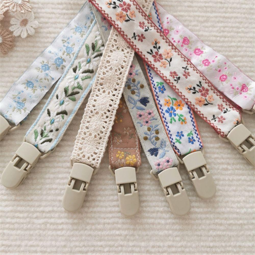 Adjustable Soother Holder Ethnic Style Nipple Holder Clips Cute Baby Cloth Pacifier Chain  Baby