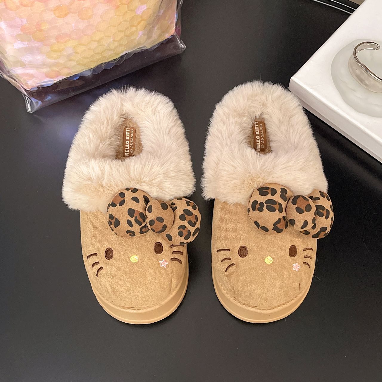 

Autumn Winter Slippers for Women Plush Cute Home Warm Cotton Slippers Cartoon Home Indoor Shoes 40-41
