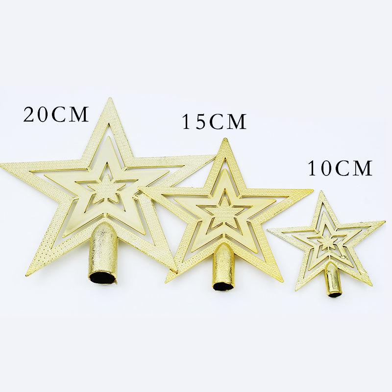 Red and Gold Five-Pointed Christmas Tree Topper Star, Available in 10CM and 20CM Sizes