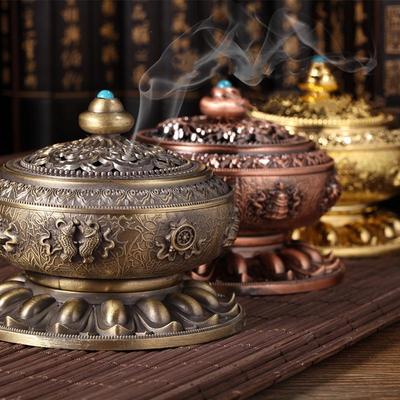 Incense Burner Buddhism Buddha Holder Sandalwood Censer Metal Craft Home Decoration
